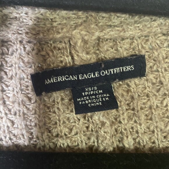 American Eagle Outfitters Beige XS Open Front Knit Longline Cardigan Sweater - Picture 3 of 8